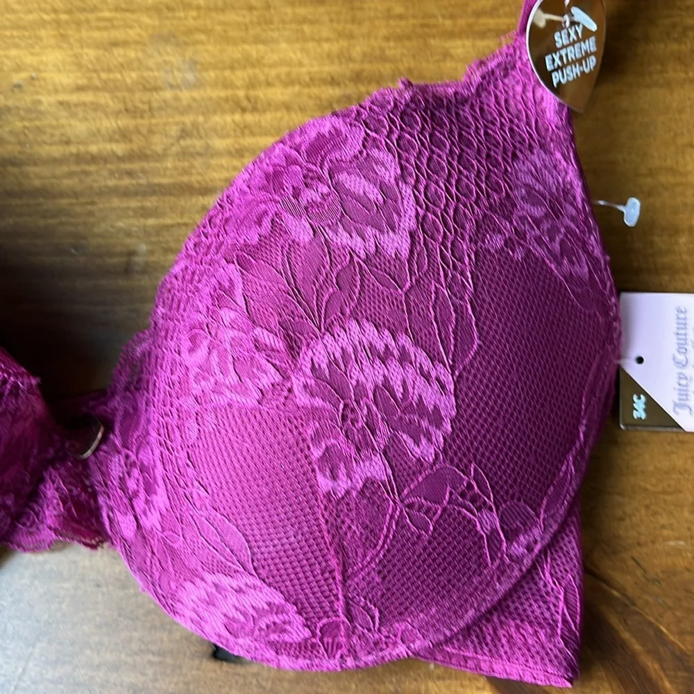 Juicy Couture Sexy Extreme Push-Up Plum Envy Bra - Sz 34C
